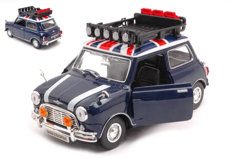 MINI COOPER CLASSIC WITH ROOF RACK BULE/WHITE/RED 1