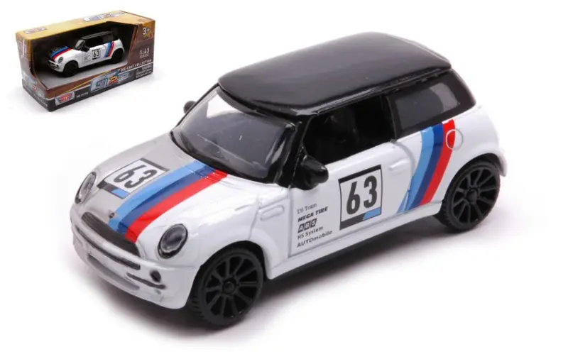 MINI COOPER N.63 GT RACING WHITE/BLACK/BLUE RED 1