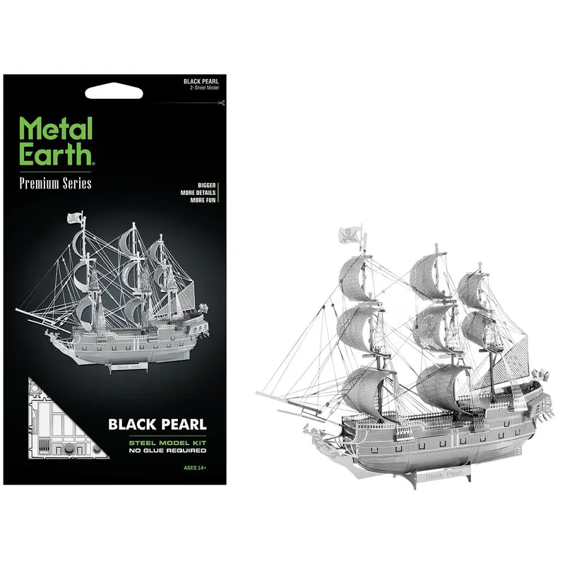 Model Kit Black Pearl Ship (Challenging Difficulty) Steel Model by Metal Earth