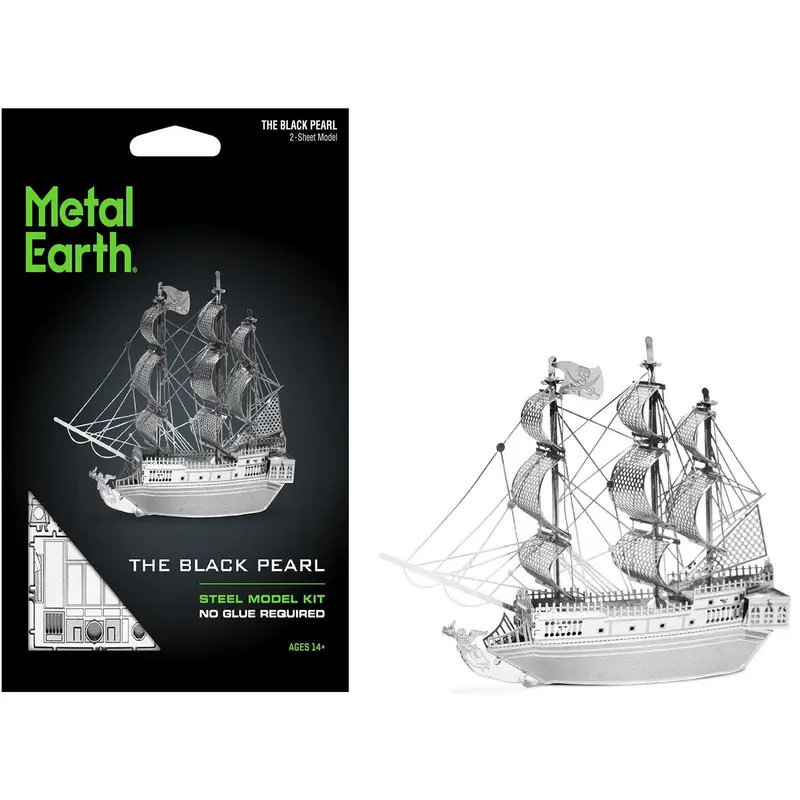Model Kit Black Pearl Ship (Moderate Difficulty) Steel Model by Metal Earth