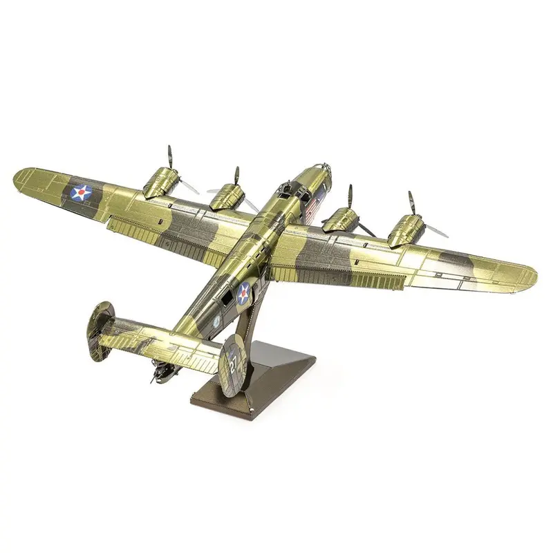 Model Kit Consolidated B-24 Liberator Bomber Aircraft "Diamond Lil" United States Army Air Forces (Challenging Difficulty) Steel Model by Metal Earth