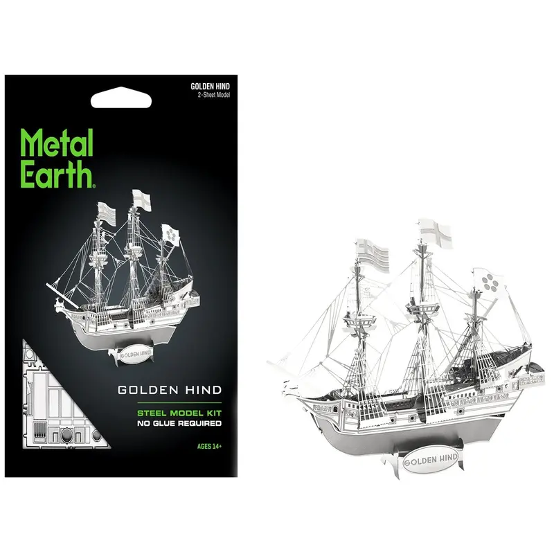 Model Kit Golden Hind Galleon (Moderate Difficulty) Steel Model by Metal Earth