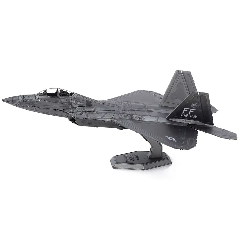 Model Kit Lockheed Martin F-22 Raptor Stealth Aircraft "United States Air Force" (Moderate Difficulty) Steel Model by Metal Earth