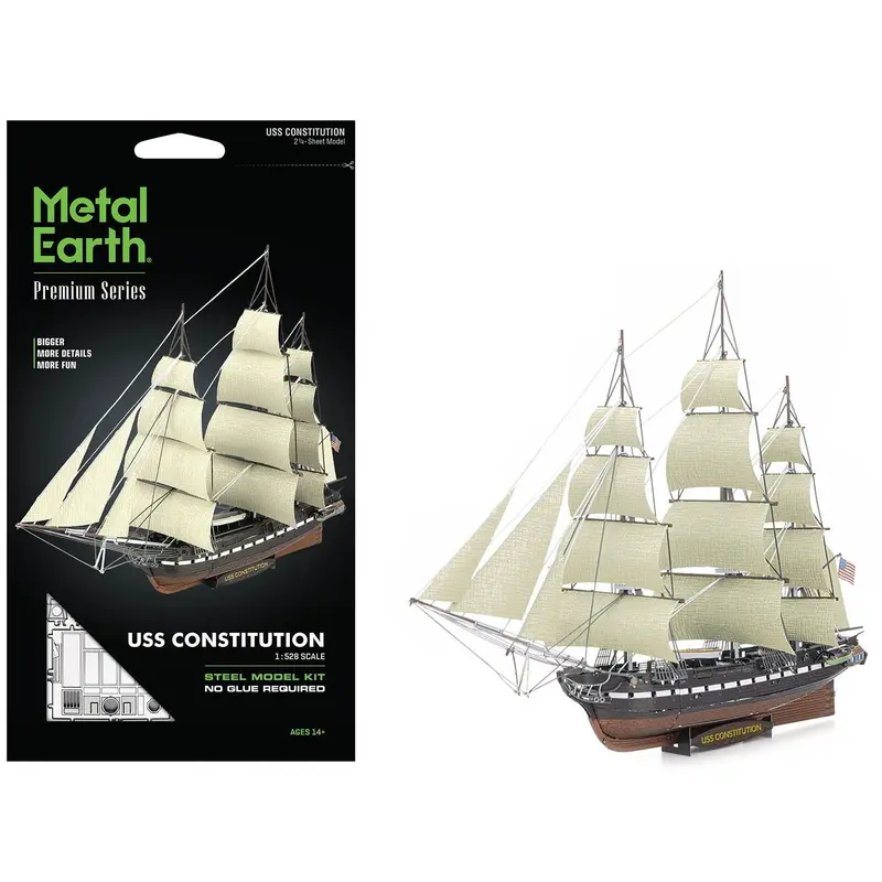 Model Kit USS Constitution Warship (Challenging Difficulty) Steel Model by Metal Earth