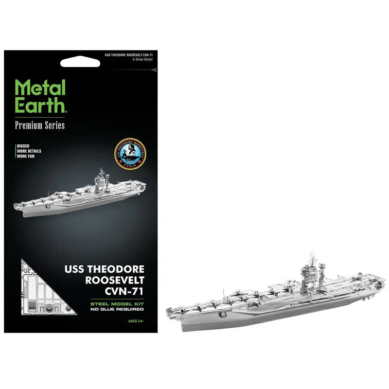 Model Kit USS Theodore Roosevelt CVN-71 Aircraft Carrier (Expert Difficulty) Steel Model by Metal Earth