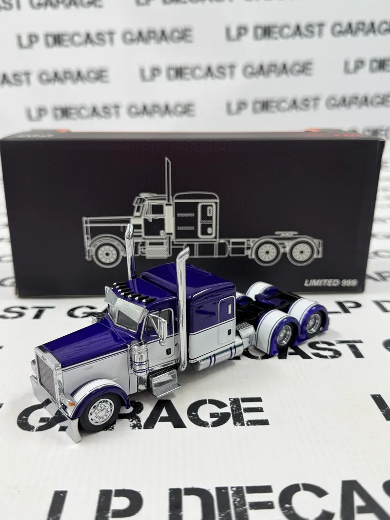 MODEL TRUCK Classic Peterbilt 379 Purple & White Semi Truck 1