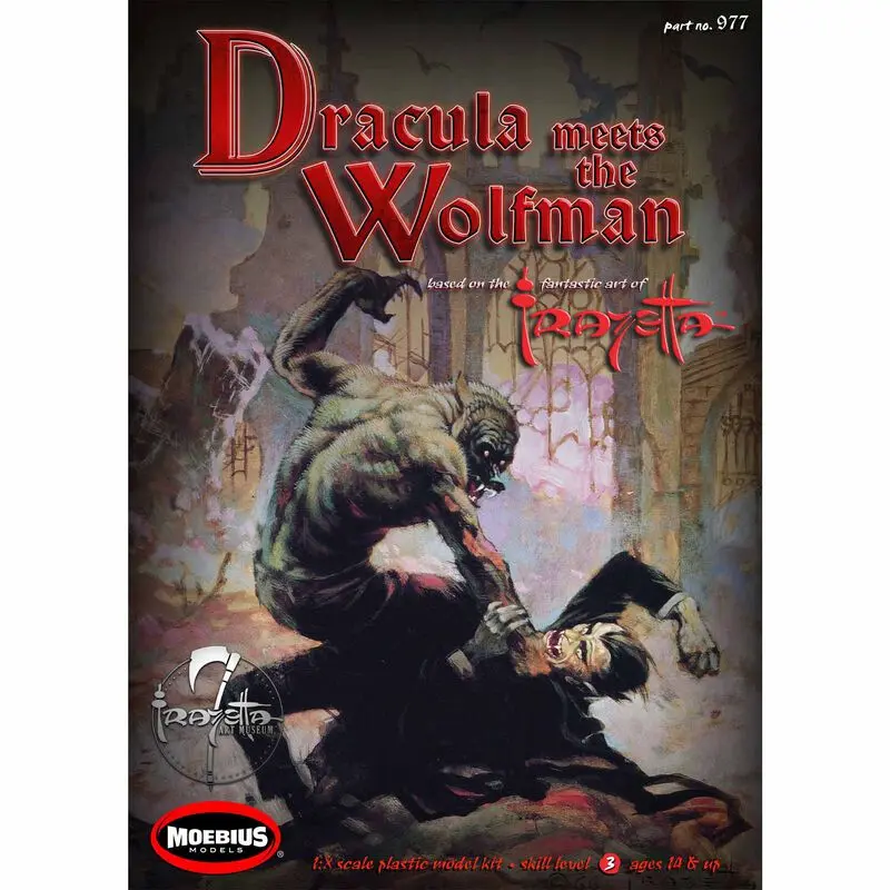 Moebius 1/8 Frazetta Dracula Meets the Wolfman Model Kit