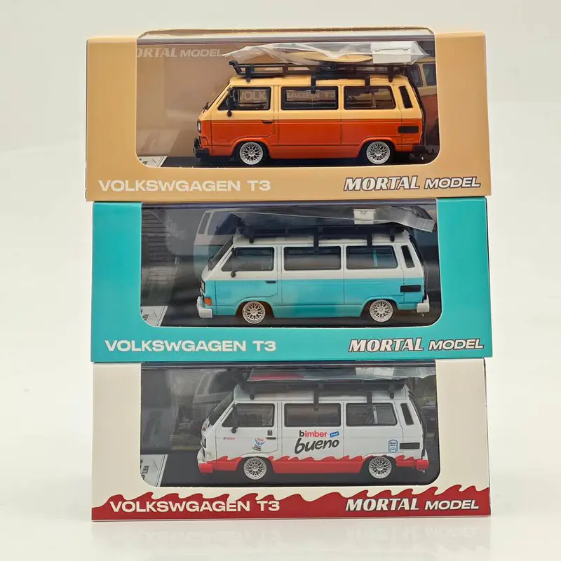 Mortal 1/64 Alloy Car Model - Lowrider T3, Tiffany Blue & White/Orange & Pink/Chocolate Bueno Color, 999 Units Limited, with Accessories