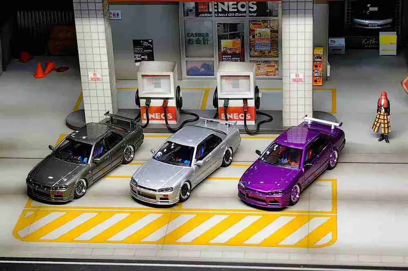 MORTAL 1/64 SKYLINE URAS ER34 Skyline 25GT-t Miniature Diecast Toys Car Models Hobby Collection Gifts