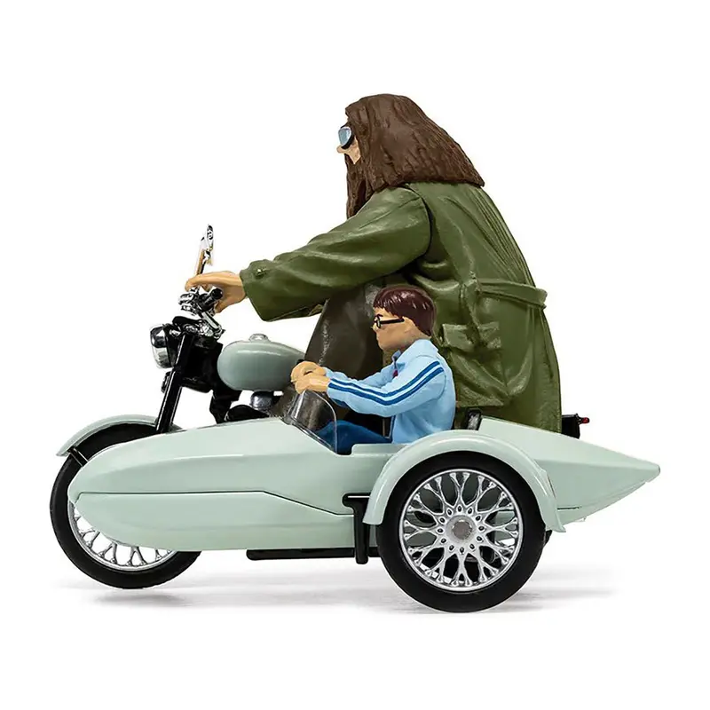 Motorcycle and Sidecar Light Green with Harry and Hagrid Figures "Harry Potter and the Deathly Hallows Part 1" (2010) Movie Diecast Motorcycle Model by Corgi