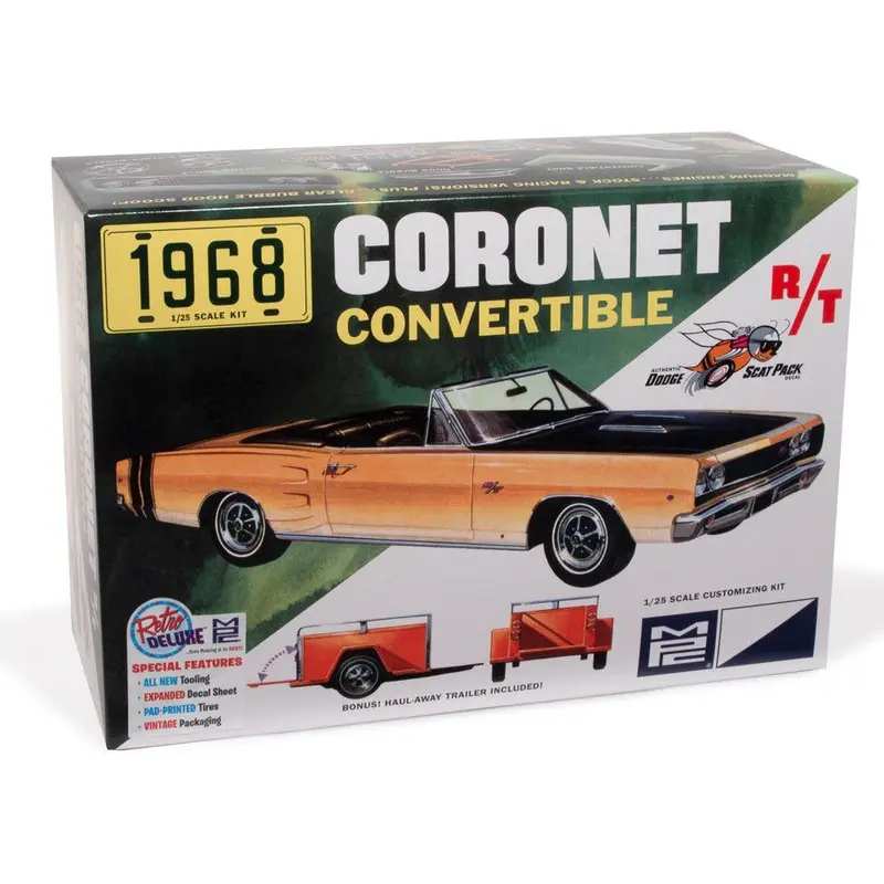 MPC 1968 Dodge Coronet Convertible W/Trailer 1