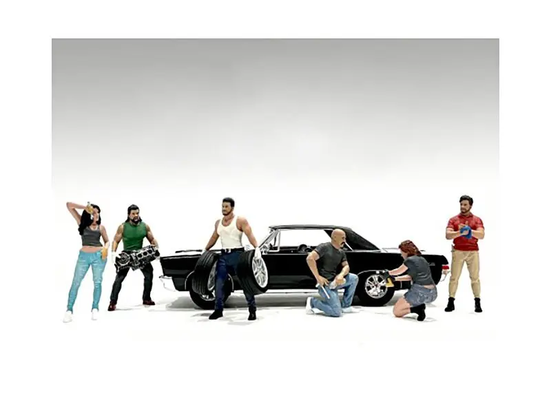 "Muscle Mechanics" 6 piece Figure Set for 1/18 Scale Models by American Diorama