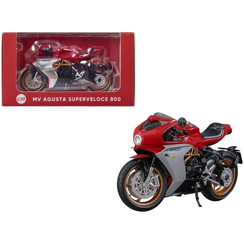 MV Agusta Superveloce 800 Motorcycle Red and Silver 1/18 Diecast Model by CM Models