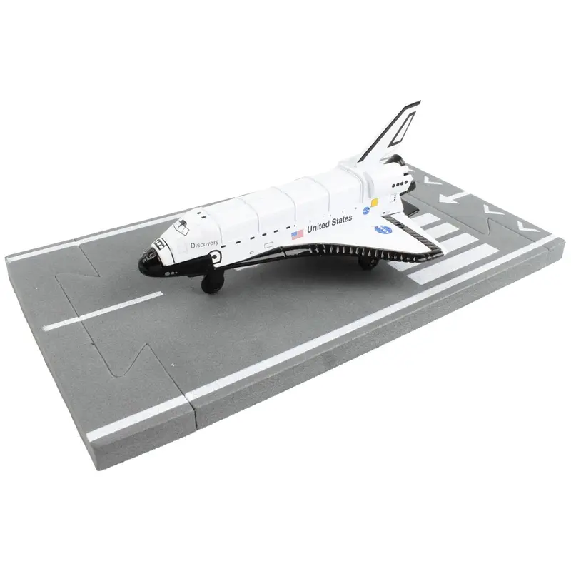 NASA "Discovery" Space Shuttle White "United States" with Runway Section Diecast Model Airplane by Runway24