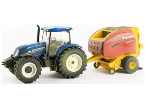 New Holland T6.180 Tractor with Baler Dirty version 1