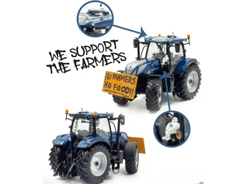 New Holland T7.225 Blue Power Tractor 'No Farmers No Food' 1