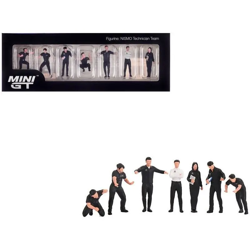 "NISMO Technician Team" 7 Piece Figure Set for 1/64 Scale Models by Mini GT