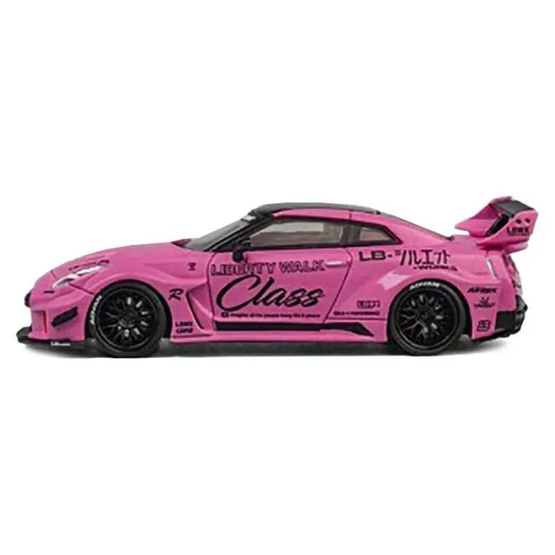 Nissan 35GT-RR "LB-Silhouette Works GT" RHD (Right Hand Drive) Pink with Black Top and Extra Wheels 1/64 Diecast Model Car by CM Models