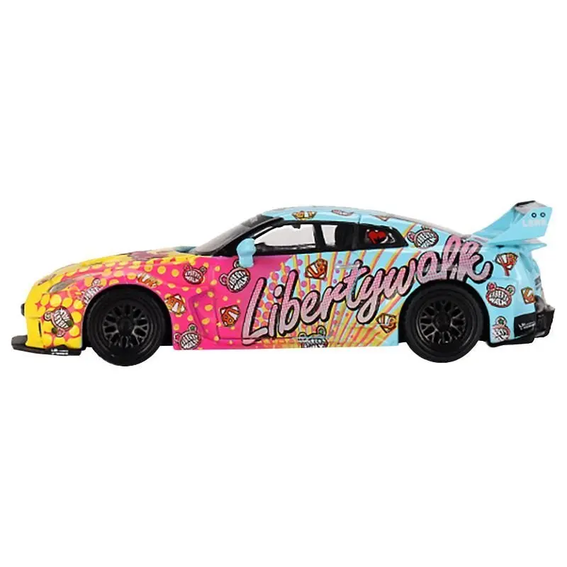 Nissan 35GT-RR Ver.1 "LB-Silhouette Works GT" Light Blue and Yellow with Graphics "LBWK KUMA" Limited Edition 1/64 Diecast Model Car by Mini GT
