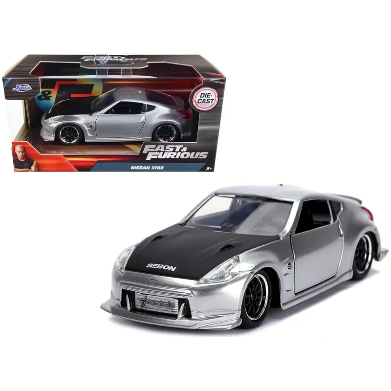 Nissan 370Z Silver with Black Hood "Fast & Furious" Series 1/32 Diecast Model Car by Jada