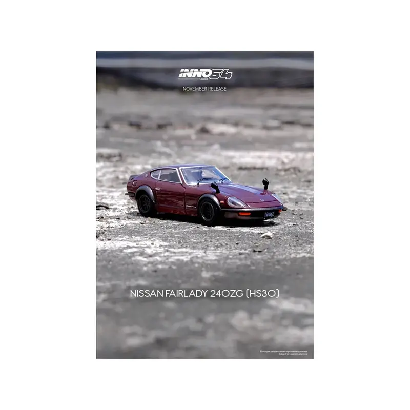 Nissan Fairlady 240ZG (HS30) RHD (Right Hand Drive) Maroon 1/64 Diecast Model Car by Inno Models