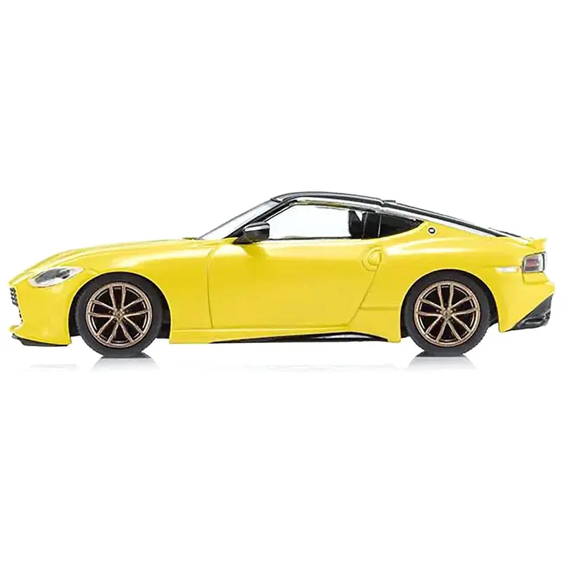 Nissan Fairlady Z RHD (Right Hand Drive) Ikazuchi Yellow with Black Top with Mini Book No.13 1/64 Diecast Model Car by Kyosho