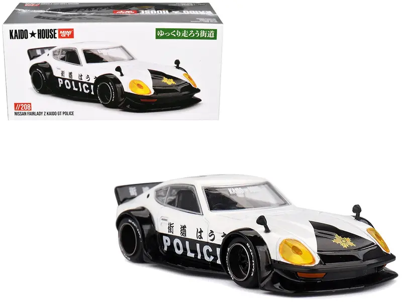 Nissan Fairlady Z RHD (Right Hand Drive) "Kaido GT Police" Black and White (Designed by Jun Imai) "Kaido House" 1/64 Diecast Model Car by Mini GT
