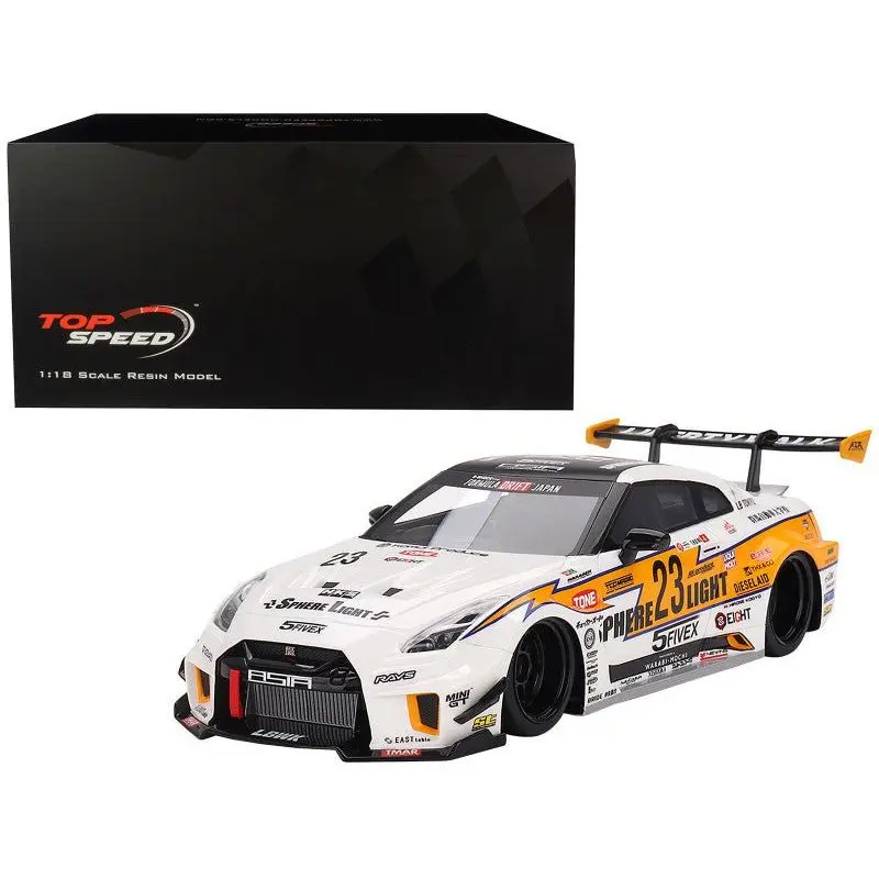 Nissan LB-Silhouette WORKS GT 35GT-RR Ver.2 RHD (Right Hand Drive) #23 Tetsuya Hibino "LB Racing - Formula Drift" (2022) 1/18 Model Car by Top Speed