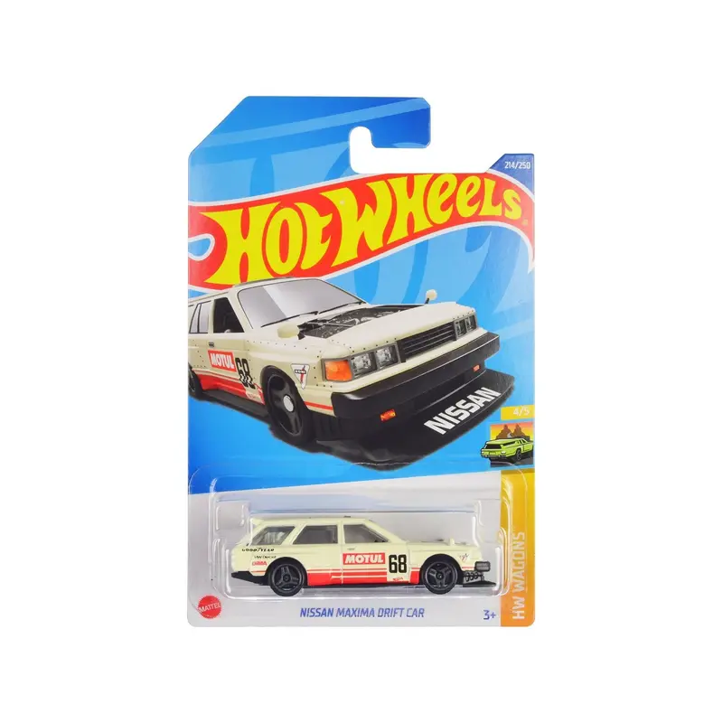 Nissan Maxima Wagon Drift Car #68 "Motul" Cream with Red Stripes "HW Wagons" Series Diecast Model Car by Hot Wheels