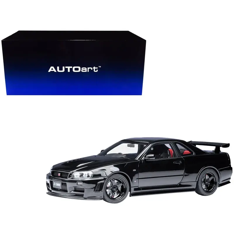 Nissan Nismo R34 GT-R Z-TUNE RHD (Right Hand Drive) Black Pearl 1/18 Model Car by Autoart