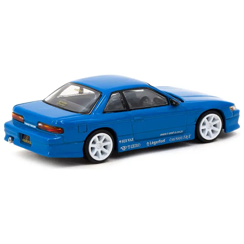 Nissan Silvia (S13) Vertex RHD (Right Hand Drive) Blue Metallic "Toyo Tires" "Global64" Series 1/64 Diecast Model by Tarmac Works