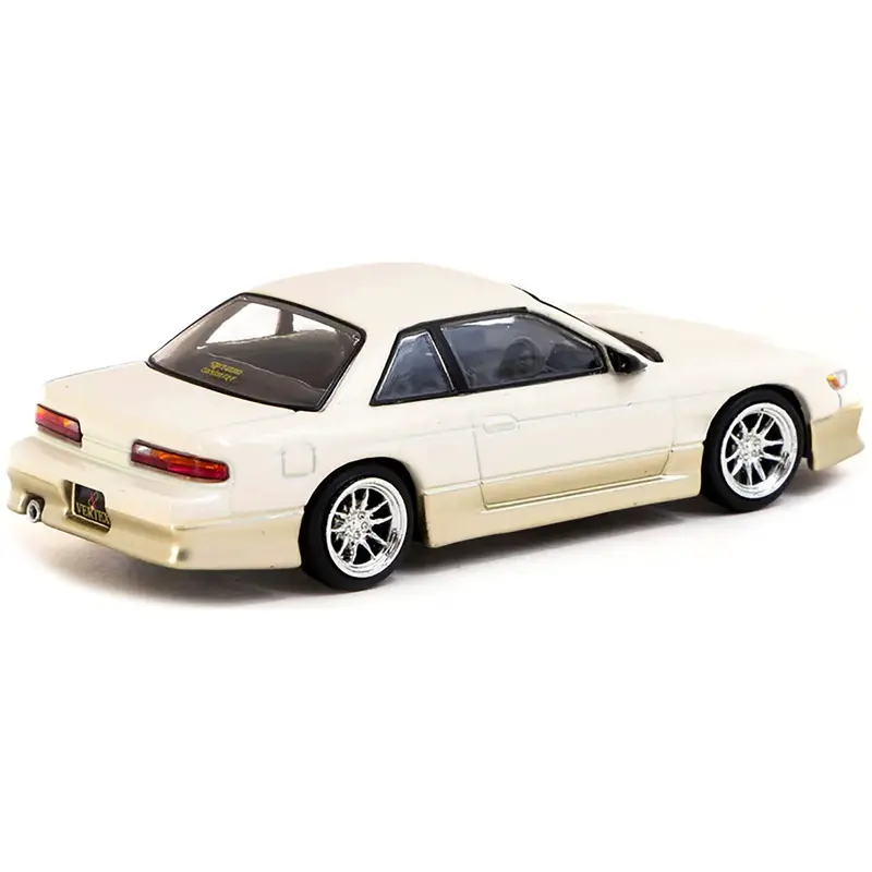 Nissan Silvia (S13) Vertex RHD (Right Hand Drive) White and Gold "Lamley Special Edition" "Global64" Series 1/64 Diecast Model by Tarmac Works