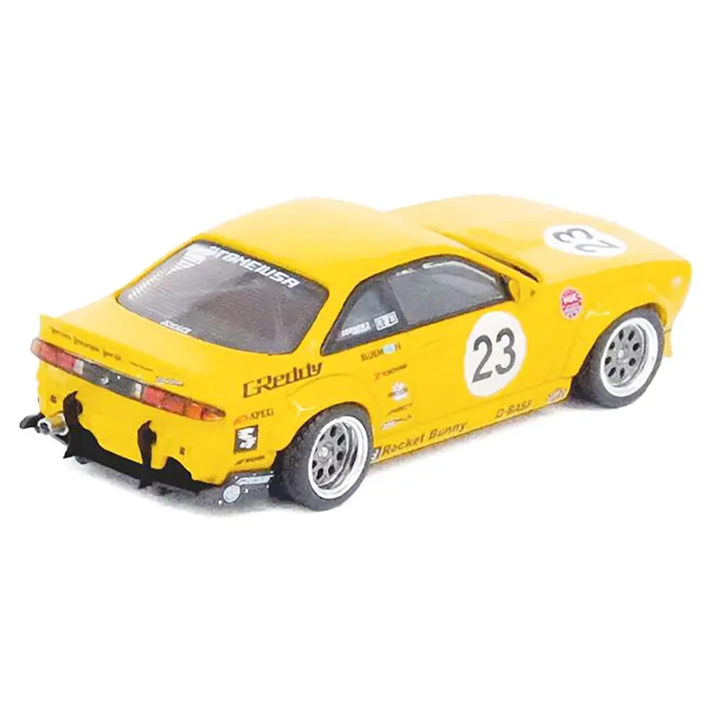 Nissan Silvia (S14) Boss RHD (Right Hand Drive) #23 Yellow "Rocket Bunny - SEMA (Specialty Equipment Market Association) Show 2015" 1/64 Diecast Model Car by Inno Models