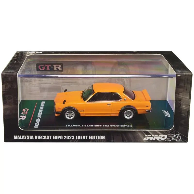 Nissan Skyline 2000 GT-R (KPGC10) RHD (Right Hand Drive) Orange "Malaysia Diecast Expo Event Edition" (2023) 1/64 Diecast Model Car by Inno Models