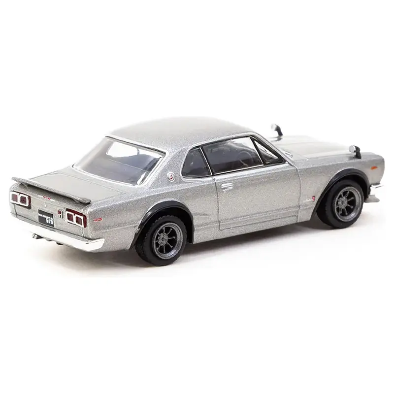 Nissan Skyline 2000 GT-R (KPGC10) RHD (Right Hand Drive) Silver Metallic "Global64" Series 1/64 Diecast Model Car by Tarmac Works