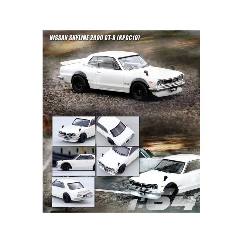 Nissan Skyline 2000 GT-R (KPGC10) RHD (Right Hand Drive) White 1/64 Diecast Model Car by Inno Models