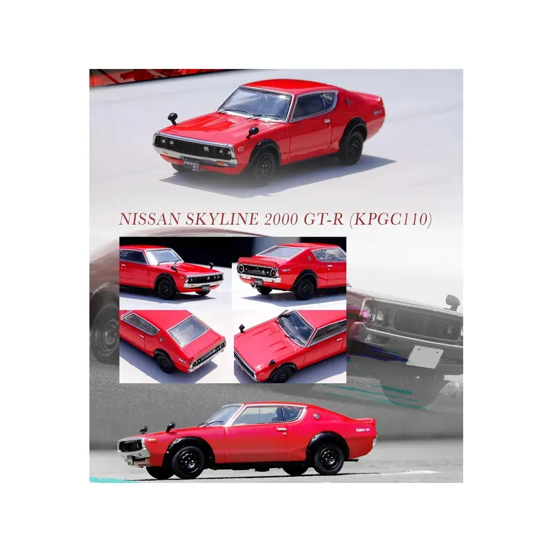 Nissan Skyline 2000 GT-R (KPGC110) RHD (Right Hand Drive) Red 1/64 Diecast Model Car by Inno Models