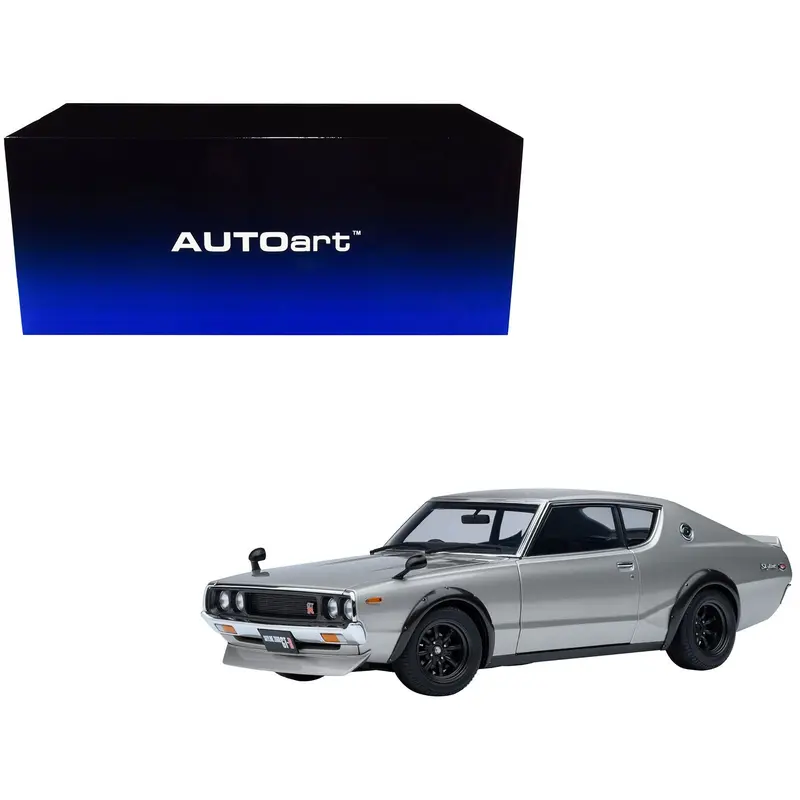 Nissan Skyline 2000GT-R (KPGC110) Tuned Version RHD (Right Hand Drive) Silver Metallic 1/18 Model Car by Autoart