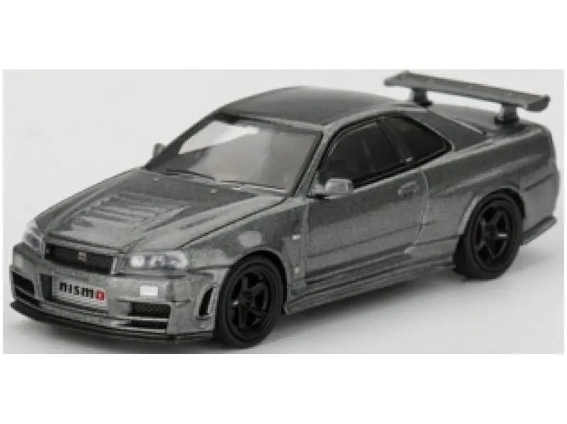 Nissan Skyline GT-R Dark Metal Grey (NISMO BNR34 CRS Version) (RHD) Blister Packaging 1