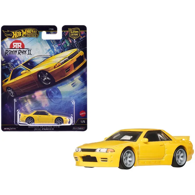Nissan Skyline GT-R (R32) Pandem RHD (Right Hand Drive) Yellow "Ronin Run II" Series Diecast Model Car by Hot Wheels