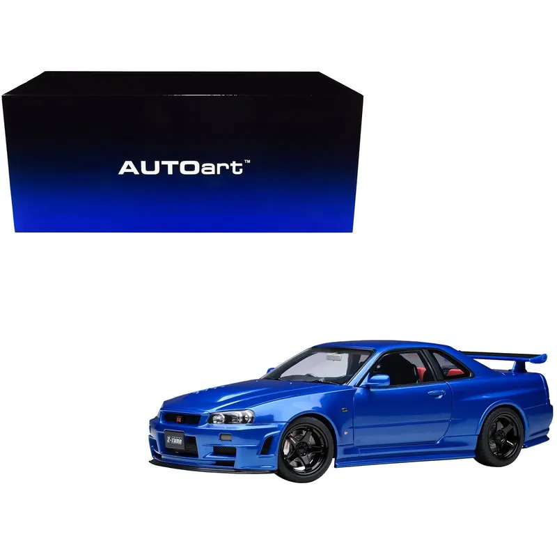 Nissan Skyline GT-R R34 Nismo Z-TUNE RHD (Right Hand Drive) Bayside Blue 1/18 Model Car by Autoart