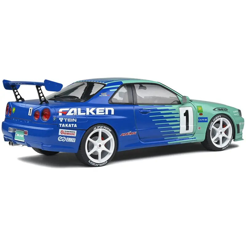Nissan Skyline GT-R (R34) RHD (Right Hand Drive) #1 Hironori Takeuchi - Yuji Tachikawa "Falken" JGTC (Japan Grand Touring Championship) (2001) "Competition" Series 1/18 Diecast Model Car by Solido