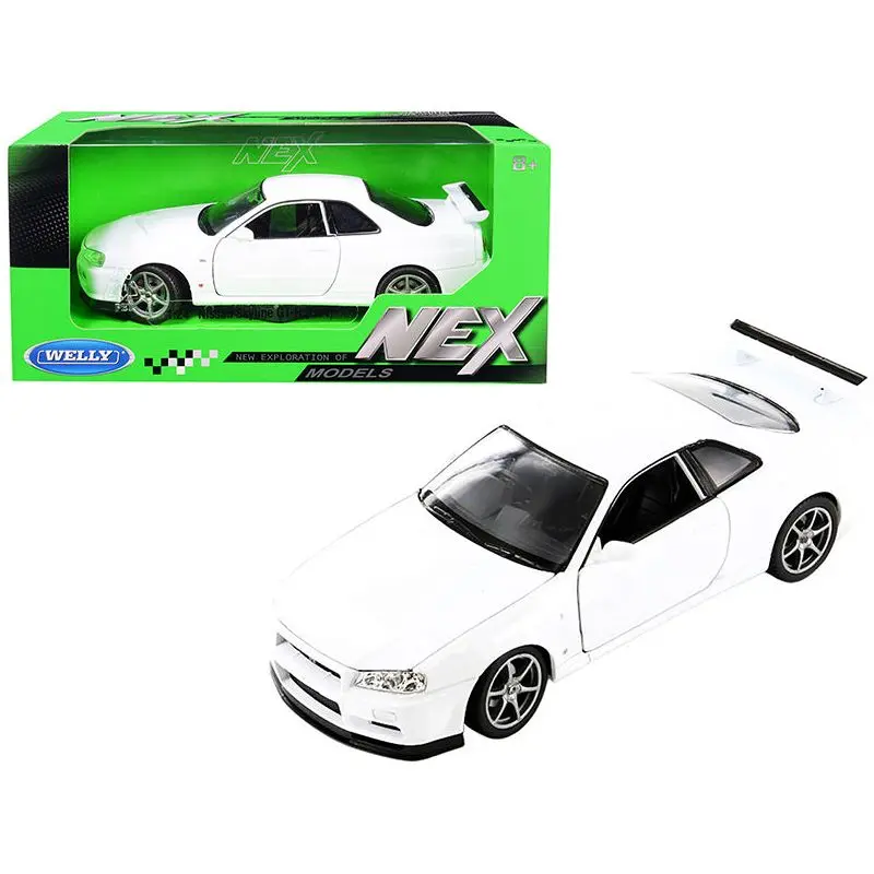 Nissan Skyline GT-R (R34) RHD (Right Hand Drive) White "NEX Models" 1/24 Diecast Model Car by Welly