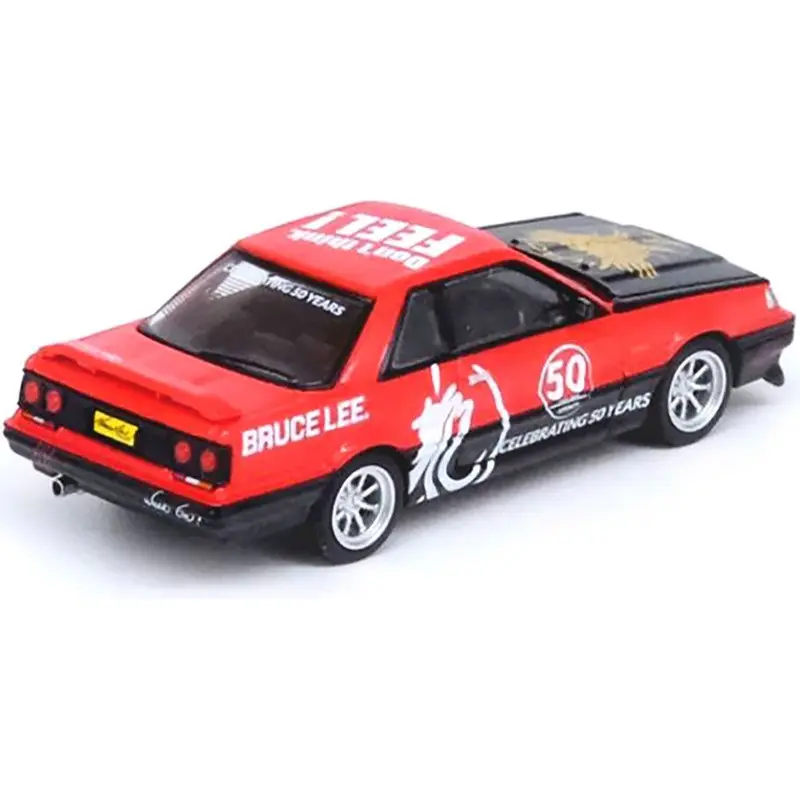 Nissan Skyline GTS-R (R31) RHD (Right Hand Drive) Red with Black Hood "Bruce Lee Legacy 50 Year Anniversary" 1/64 Diecast Model Car by Inno Models