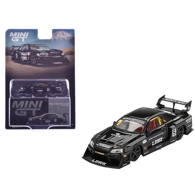 Nissan Skyline LB-ER34 Super Silhouette RHD (Right Hand Drive) #5 Black Limited Edition 1/64 Diecast Model Car by Mini GT