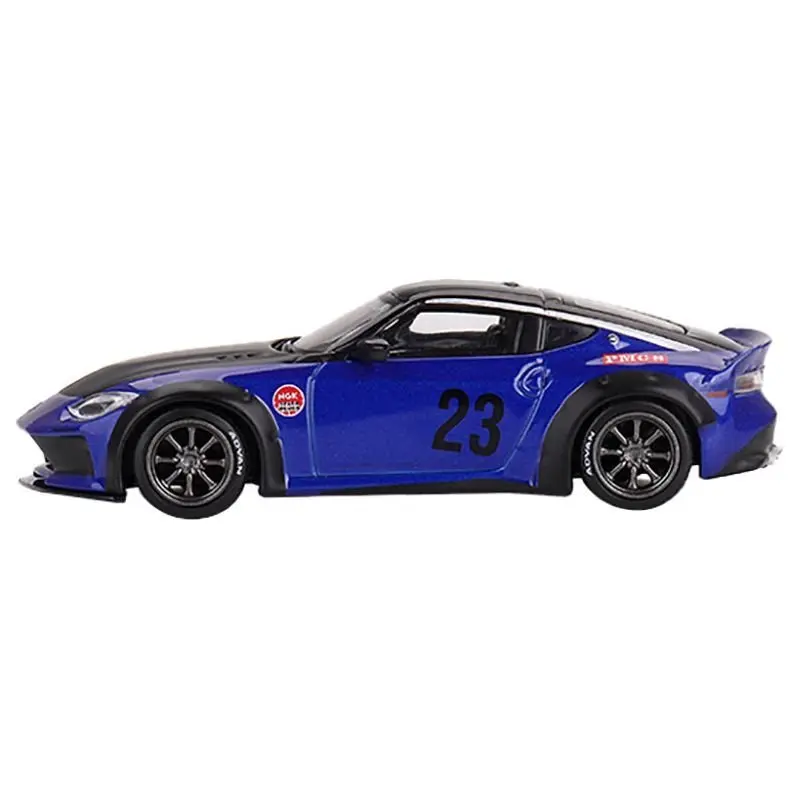 Nissan Z "LB Nation Works" #23 Seiran Blue Metallic with Black Hood and Top Limited Edition to 6000 pieces Worldwide 1/64 Diecast Model Car by Mini GT
