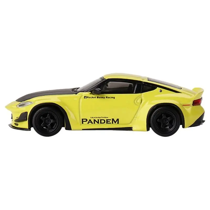Nissan Z "Pandem" Ikazuchi Yellow with Carbon Hood Limited Edition to 4800 pieces Worldwide 1/64 Diecast Model Car by Mini GT