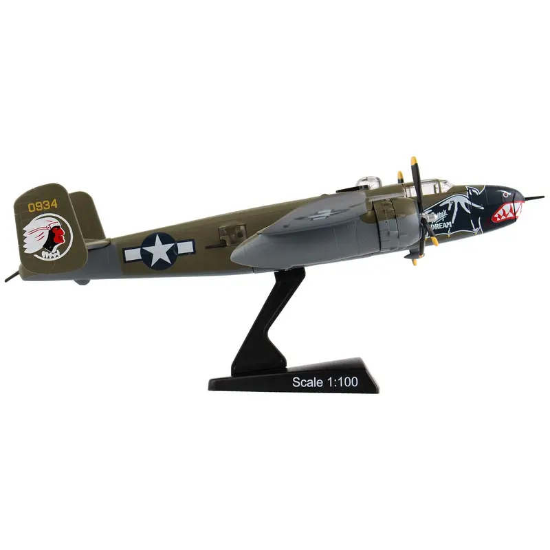 North American B-25J Mitchell Bomber Aircraft "Betty's Dream" United States Air Force 1/100 Diecast Model Airplane by Postage Stamp