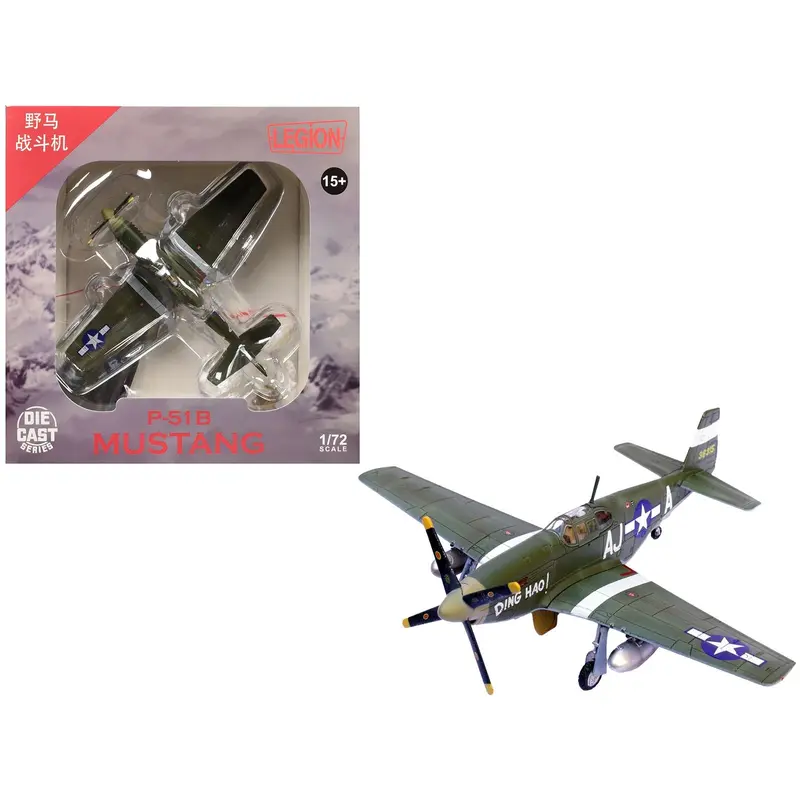 North American P-51B Mustang Aircraft "Ding Hao! 356th Fighter Squadron 354th Fighter Group" (1944) United States Army Air Forces 1/72 Diecast Model Airplane by Legion