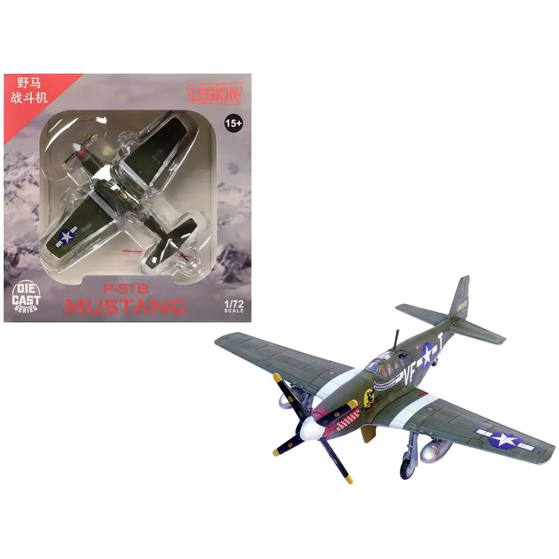 North American P-51B Mustang Aircraft "Shangri-La 336th Fighter Squadron 4th Fighter Group" (1944) United States Army Air Forces 1/72 Diecast Model Airplane by Legion